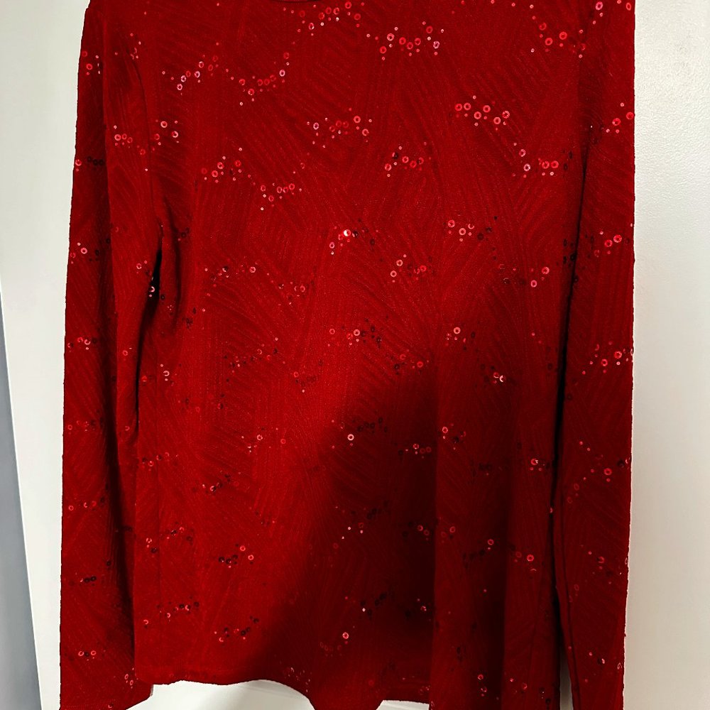Michael Kors Red Sequin Blouse